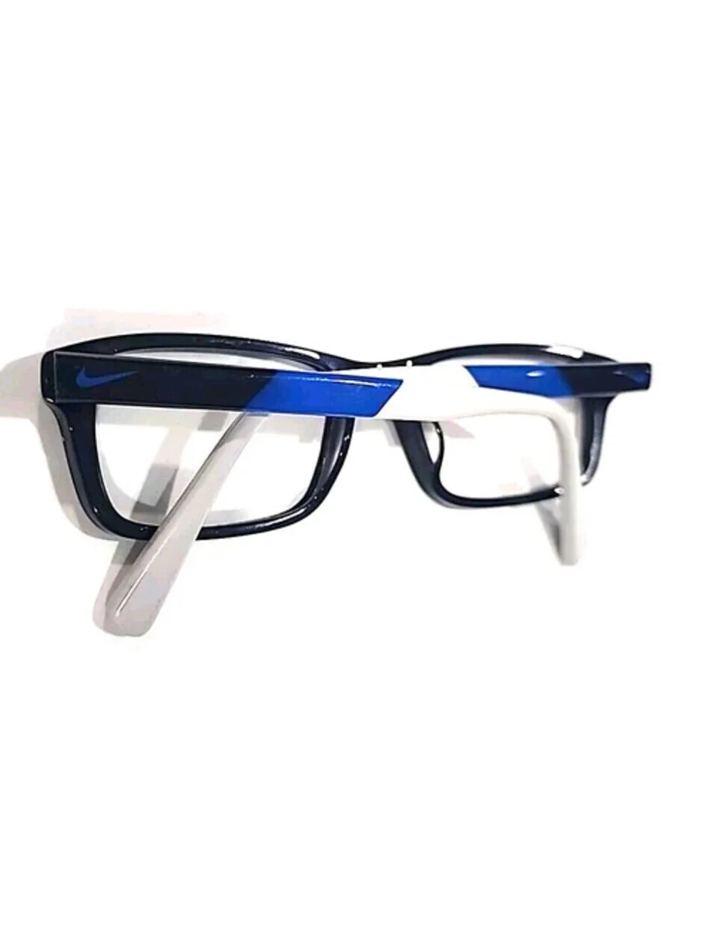 Nike 5537 411 Boys Kids Blue White Rectangle Eyeglasses 47-16 130